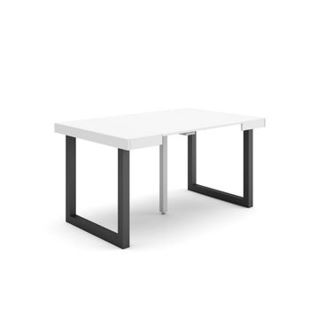 Mesa Consola Extensible | Mesa Comedor Plegable | 140 | Para 6 Comensales | Patas Madera Maciza | Estilo Moderno | Blanco