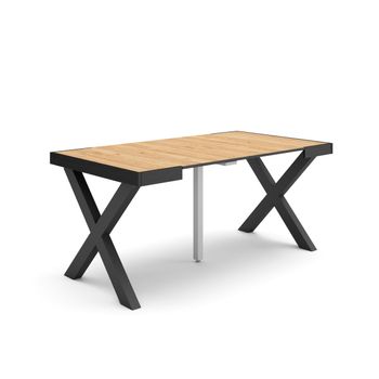 Mesa Comedor Industrial Linus Con Pata Metálica Y Tablero Madera De 4 Cm En  Roble Sellado 140 X80 Cm con Ofertas en Carrefour