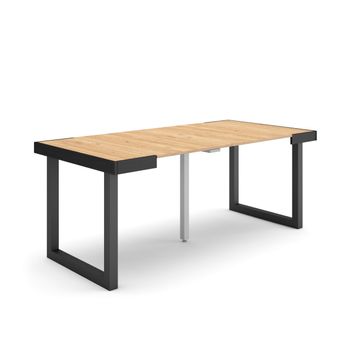 Mesa Consola Extensible | Mesa Comedor Plegable | 180 | Para 8 Comensales | Patas Madera Maciza | Estilo Moderno | Roble