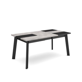 Mesa Comedor, Mesa Fija Cocina Y Salón, 170, Para 8 Comensales, Patas De Madera, Estilo Moderno, Cemento