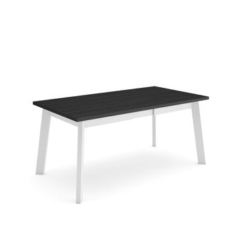 Mesa Comedor, Mesa Fija Cocina Y Salón, 170, Para 8 Comensales, Patas De Madera, Estilo Moderno, Negro