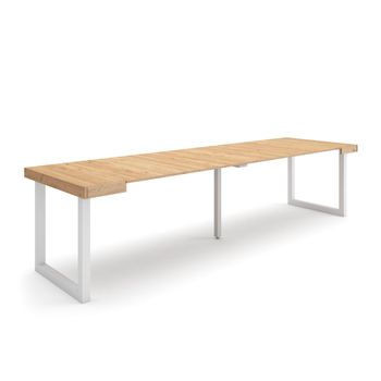 Mesa Comedor Industrial Linus Con Pata Metálica Y Tablero Madera De 4 Cm En  Roble Sellado 140 X80 Cm con Ofertas en Carrefour