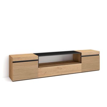 Mueble Tv | Televisión | Muebles De Salón, Almacenaje | 200x45x35cm | Para Tv Hasta 80" | Con Almacenamiento | Estilo Moderno | Roble