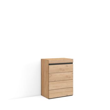 Cómoda, Cajonera, Mueble Auxiliar, 57x35x75 Cm, Dormitorio, Habitación, Con Almacenamiento, Estilo Moderno, Roble