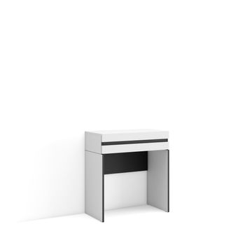 Consola Entrada, Mueble Con Cajón, 70x35x75 Cm, Recibidor, Con Almacenamiento, Estilo Moderno, Blanco