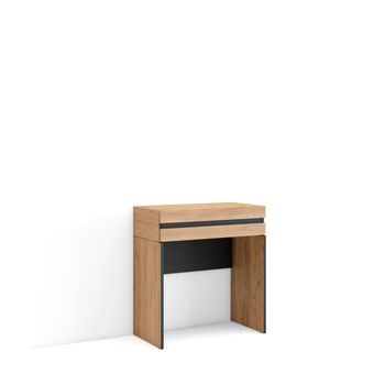 Consola Entrada, Mueble Con Cajón, 70x35x75 Cm, Recibidor, Con Almacenamiento, Estilo Moderno, Roble