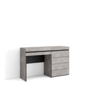 Tocador, Dormitorio Habitación, 127x35x75 Cm, Con Cajón, Cómoda, Cajonera, Estilo Moderno, Cemento