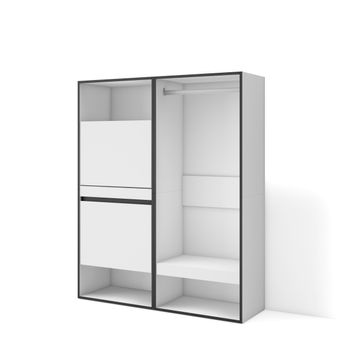 Zapatero, Armario Zapatos Botas, 120x35x145 Cm, Dormitorio, Habitación, Vestidor Abierto, Estilo Moderno, Blanco