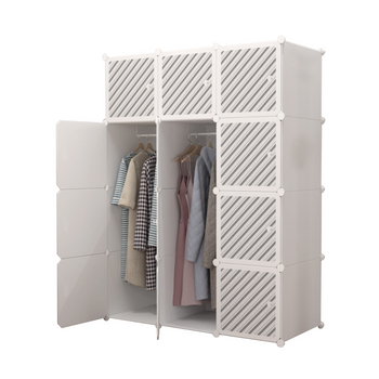 Closet Organizador Desarmable De 12 Estantes Con Cremallera