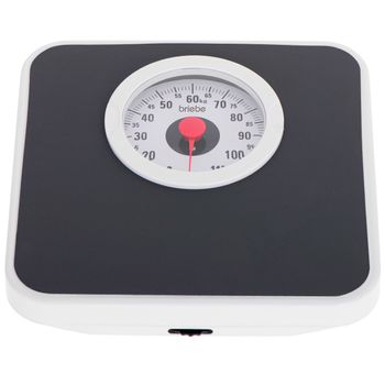 Báscula Analógica De Baño, Precisión, Mecánica, Medición Hasta 120 Kg, Sin Pilas, Fácil Uso Blanco/gris  Briebe Sc1123