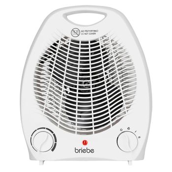 Calefactor Ventilador Aire Caliente / Frío, Termoventilador, 2 Niveles Temperatura, Termostato Blanco 2000w Briebe Ht1126