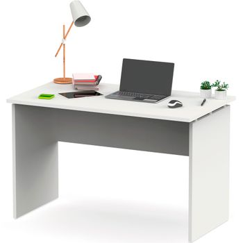 Escritorio, Mesa De Ordenador Oficina, Estudio 76 X 120 X 68 Cm, Despacho, Habitación, Desk Blanco  Briebe Zenith