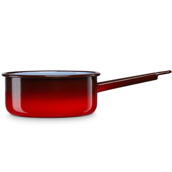 Cazo Cocina Hervir Leche Acero Esmaltado 10cm Hervidor 0,45l, Inducción, Todo Tipo Fuego, Horno Rojo  Briebe Ignea