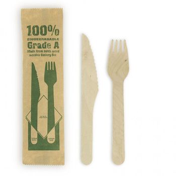 Pack Cubiertos De Madera 100% Biodegradable Grado A (16,5cm) 500 Unidades