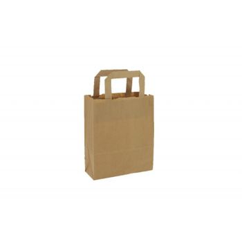 Bolsas De Papel Kraft Mini Asa Plana (18+9x22cm) 500 Unidades