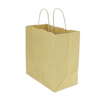 Bolsa Papel Asa Rizada Kraft (26+14x27cm) 250 Unidades