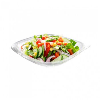 Ensaladera Cuadrada Pet Transparente 550cc (19 Oz) 200 Unidades