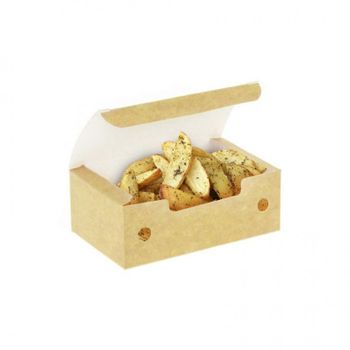 Cajas Para Fritos Pequeñas Kraft Con Ventilación Pack De 50 Unidades