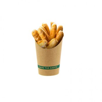 Vaso Cartón Kraft Para Gofre, Fritos Y Wrap (8 Oz) Pack De 50 Unidades