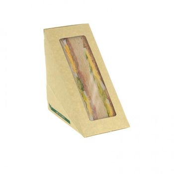 Envase Para Sándwich Eco Kraft Con Ventana (2ud) 400 Unidades