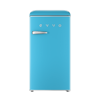 Evvo Frigorífico Mini F25 Retro Azul Pastel, 90 L, Vintage, Bajo Consumo, Silencioso