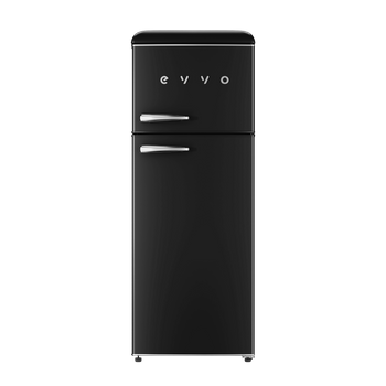 Frigorífico 2 puertas Evvo F50 Retro Negro, 242 l + 70 l, Negro