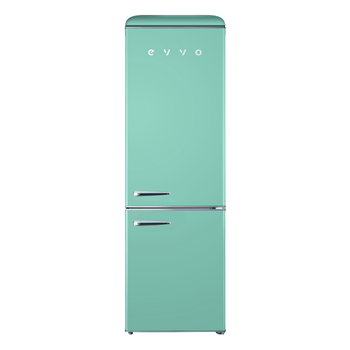 Evvo Frigorífico Combi F55 Retro Verde Aquamarina,216l + 84l,crisper Zone, Silencioso