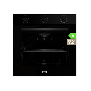 Horno Integrable Evvo H10, Clase Energética A, 72l De Capacidad, 4 Programas, Negro