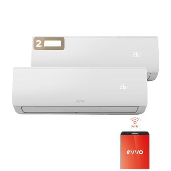 Aire Acondicionado Split Evvo Clima Wifi 2x1 18.000 Btu (9.000 + 12.000)