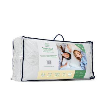 Viscomed® Pack De 2 Almohadas De 70 Cm Viscoelástica En Copos Visco Aloe Vera, Almohada Termoregulable Transpirable Hipoalergénica Antiácaros Y Antibacterias. Almohada Fabricada En España De Forma Sostenible Con Materiales Reciclados Y Certificado O