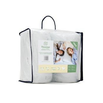 Viscomed® Pack De 2 Almohadas De 70 Cm Viscoelástica En Copos Visco Aloe Vera, Almohada Termoregulable Transpirable Hipoalergénica Antiácaros Y Antibacterias. Almohada Fabricada En España De Forma Sostenible Con Materiales Reciclados Y Certificado O