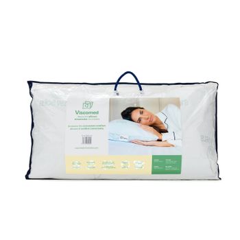 Viscomed® Almohada De 75 Cm Viscoelástica En Copos Visco Aloe Vera, Almohada Termoregulable Transpirable Hipoalergénica Antiácaros Y Antibacterias. Almohada Fabricada En España De Forma Sostenible Con Materiales Reciclados Y Certificado Oeko-tex® E