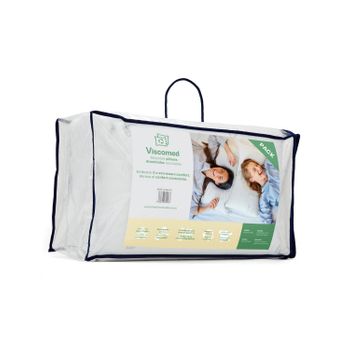 Viscomed® Pack De 2 Almohadas De 60 X 40 Cm Viscoelástica En Copos Visco Aloe Vera, Almohada Termoregulable Transpirable Hipoalergénica Antiácaros Y Antibacterias. Almohada Fabricada En España De Forma Sostenible Con Materiales Reciclados Y Certific