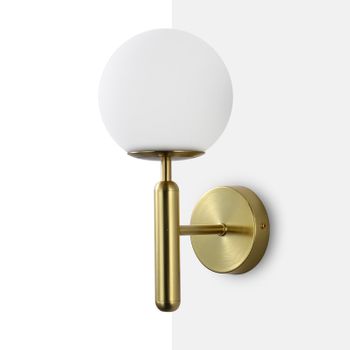 Aplique De Pared Alpinaluz "dora" E27 G45, Diseño Elegante Y Versátil, En Dorado