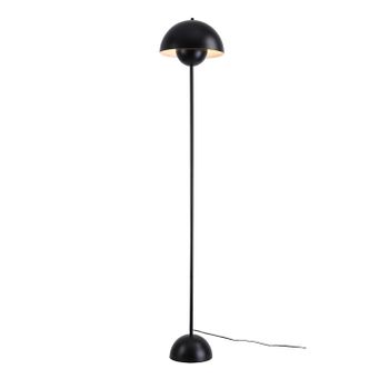 Lámpara De Pie Alpinaluz "sharom" Elegante Diseño Vintage, Luz Indirecta, Base Pesada, En Negro