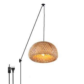 Lámpara Colgante Alpinaluz - Mimbre 240cm, Negro, E27, 40w, Ip20, Ajustable