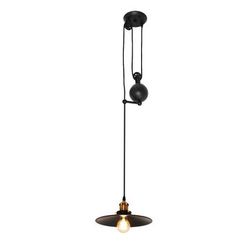 Lámpara Colgante Alpinaluz Rueda - Estilo Industrial, Polea Elevable, Diseño Vintage Ajustable