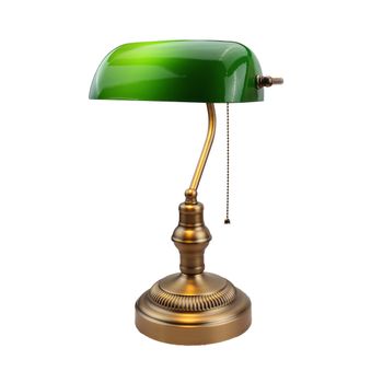 Lámpara De Mesa Alpinaluz Vintage "banquero" E27, Estilo Clásico, En Verde