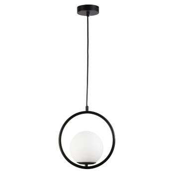Lámpara Colgante Alpinaluz Clara - E27, Aluminio Y Cristal, Diseño Minimalista Y Versátil, En Negro