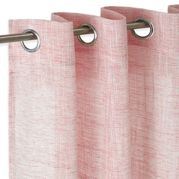 Cortina Oscurante Lisa Anillas Vipalia Rustica 300x255 Cm Rosa con