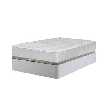 Cama Canape Abatible Blanco 105x190 Cm + Colchon Top Viscoelastico De 28 Cm