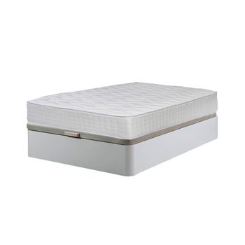 Cama Canape Abatible Atenas Blanco 135x190 Cm + Colchon Top Viscoelastico De 28 Cm