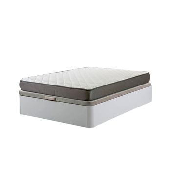 Cama Canape Abatible Blanco 105x190 Cm + Colchon Basico De 18 Cm