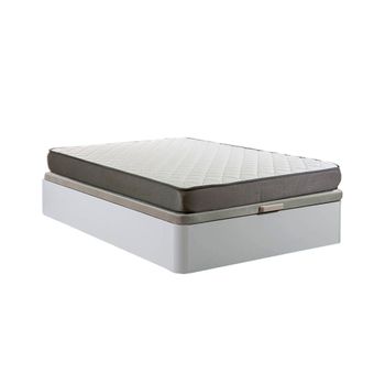 Cama Canape Abatible Blanco 150x190 Cm + Colchon Basico De 18 Cm