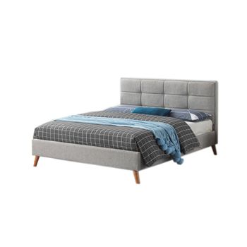 Cama De Matrimonio Barley 150cm Gris + Colchon Top Viscoelastico De 28 Cm