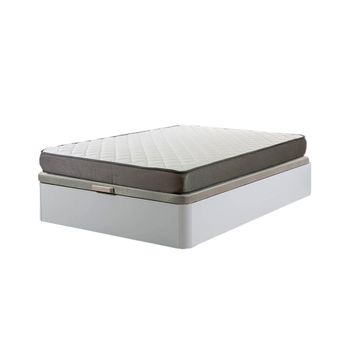 Cama Canape Abatible Blanco 90x190 Cm + Colchon Basico De 18 Cm