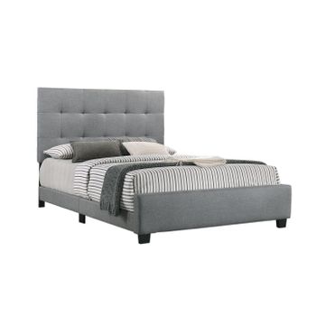 Cama De Matrimonio Con Somier Emily 135cm Gris + Colchon Top Viscoelastico De 28 Cm