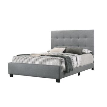 Cama De Matrimonio Con Somier Emily 150cm Gris + Colchon Top Viscoelastico De 28 Cm