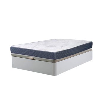 Cama Canape Abatible Atenas Blanco 135x190 Cm + Colchon Viscoelastico De 23 Cm