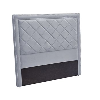 Cabecero De Cama En Terciopelo Meghan 135cm Gris 143x130 Cm